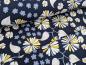 Preview: Reststück Baumwolljersey Florales Zauber Dunkelblau 50 x 150 cm
